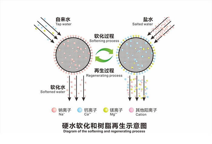 軟化樹脂的再生、反洗、使用前預處理